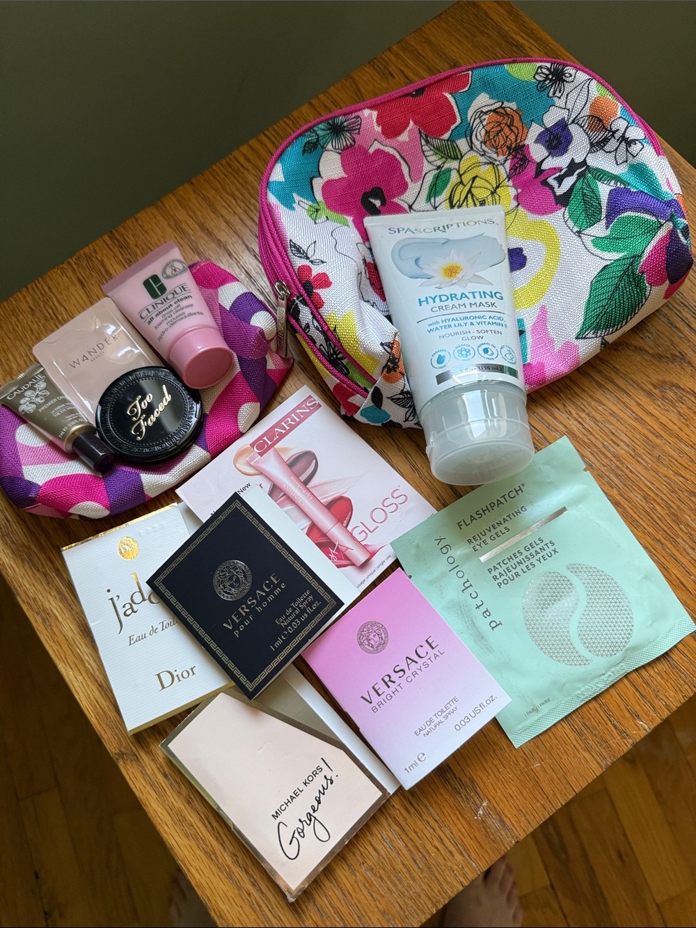 Makeup Bundle- 2 Lg, 1 Sm Bags with Skincare & Fragrance full size & samples NWT